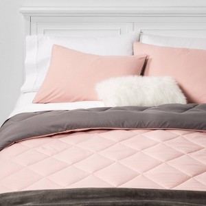 RE Blush Solid Microfiber T/XLT Bed Set, Size: Twin/Twin Extra Long