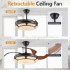 Mayeerty 18" Retractable Ceiling Fan with Light, Modern LED Chandelier Fan with Remote Control - 2 of 4