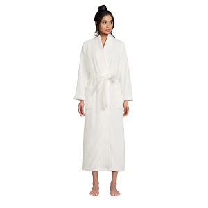 Lands' End Women's Cozy Plush Long Wrap Robe - 1 of 3