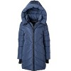 Sportoli Women's Winter Coat Down Alternative Hooded Long Vestee Puffer Jacket - 2 of 4