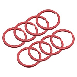 Unique Bargains Carbon Steel Split Round Key Organization Flat Keychain Rings 8 Pcs - 1 of 4