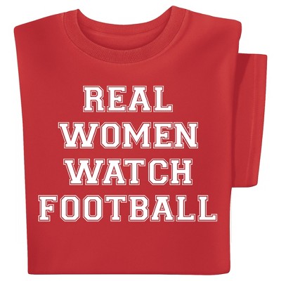 Collections Etc Real Women Watch Football Short Sleeve T-Shirt