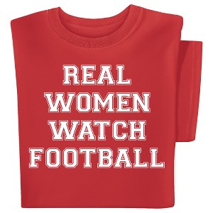 Collections Etc Real Women Watch Football Short Sleeve T-Shirt - 1 of 4