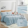 Peace Nest Linen Cotton Blend Duvet Cover Set, Durable, Breathable & Moisture-Wicking, 3 Piece Bedding Set with Pillow Shams - 3 of 4