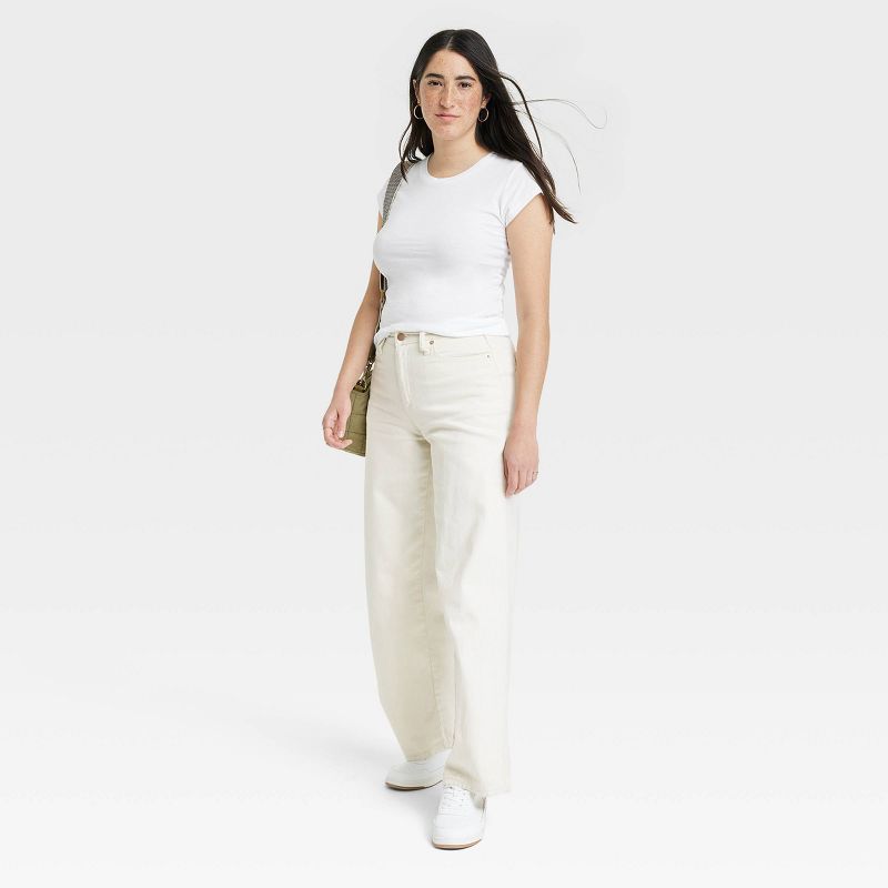 Women's 3pk Slim Fit Short Sleeve T-Shirt - Universal Thread™ White/Beige/Black, 4 of 8