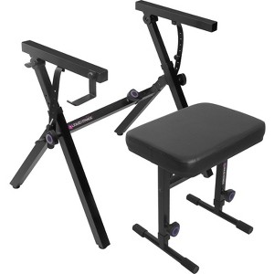 Liquid Stands Foldable Piano Keyboard Stand and Bench Set - 54-88 Key Z Style Adjustable Digital Pianos Stand and Stool (Foldable Z-Style & Bench) - 1 of 4