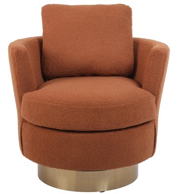 NicBex Teddy Swivel Barrel Accent Chair,Upholstered Swivel Living Room Chairs with Ring Backrest,Modern Armchair,Accent Chairs for Living Room