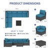 7-Piece Outdoor Patio Furniture Set, PE Rattan Wicker Sectional Modular Conversation Sofa Set with Thick Cushions & Glass Top Coffee Table - 2 of 4