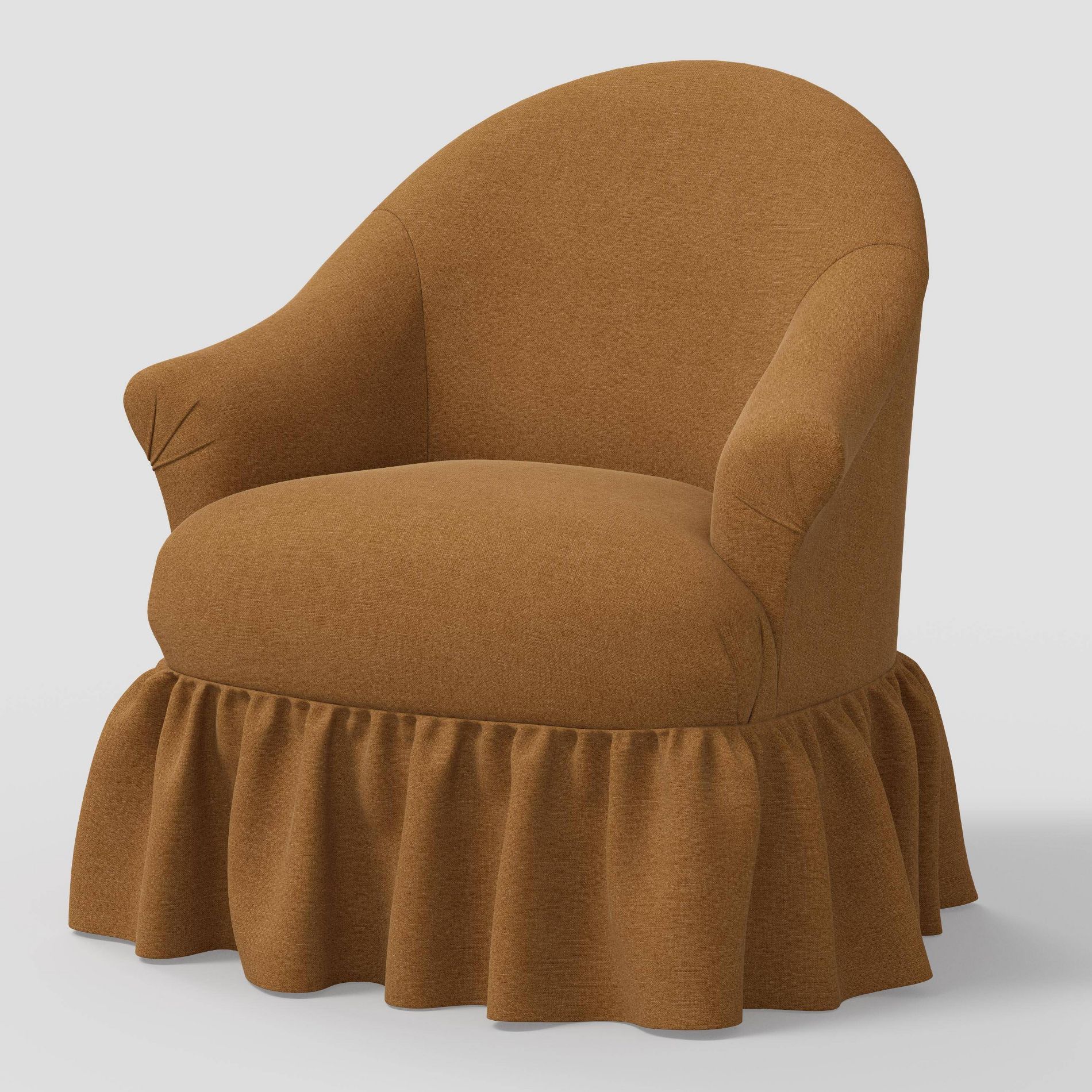 Ruffle Skirt Accent Chair with Swivel Textured Linen Amber - Threshold™ designed with Studio McGee