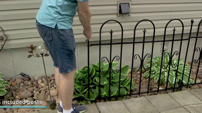 Black Iron Decorative Garden Border Fence Panels Set