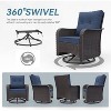 ALAULM 3 Pieces Patio Swivel Rocker Wicker Chairs-Outdoor Swivel Rocking Chairs with 1 Rattan Coffee Table - 4 of 4