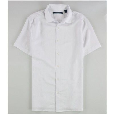Perry Ellis Mens Cotton Viscose Dobby Button Up Shirt