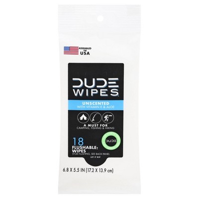 DUDE Wipes Flushable Wipes, Fragrance Free 48ct