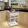 eHemco Euro Kitchen Cart with 1 Drawer, 2 Storage Shelves and 1 Basket, White - 3 of 4