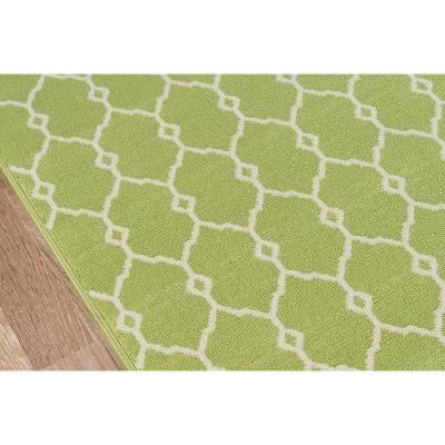 Luxe Green Polypropylene Indoor/Outdoor Runner Rug, 2'3" x 7'6"