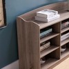 Wooden Shoe Storage Bench  9-Cubby Entryway Organizer with Top Shelf, Holds up to 18 Pairs, Dark Taupe Finish - 2 of 3