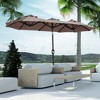 Outsunny 9.5' Double-sided Patio Umbrella with 3 Air Vents, Tilt and Crank, Outdoor Umbrella - 2 of 4