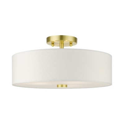 Livex Lighting Meridian 3 - Light Semi-Flush Mount in  Satin Brass
