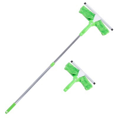 1 Set Window Cleaning Squeegee Microfiber Window Scrubber with Pole for Car  