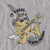 Garfield Im With The Band Adult T-Shirt Athletic Heather - 2 of 4