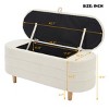 Elegant Upholstered Fabric Storage Ottoman Bench with Wood Legs, Storage Bench for Bedroom, Living Room-Maison Boucle - 3 of 4