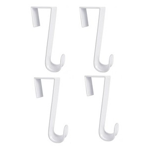 LunaLulinlk Over-The-Door Hanger Hook Set – 4-Pack of 4.5 in., Plastic Over-The-Door Hangers & White Over-The-Door Hooks - 1 of 4