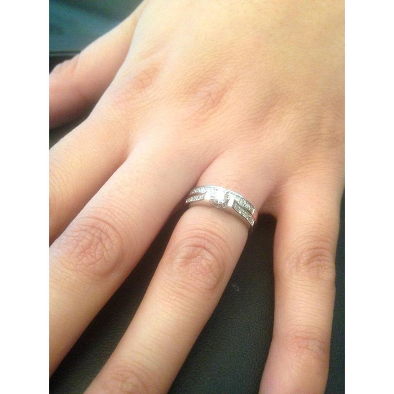 Pompeii3 1/2ct Diamond Engagement Matching Wedding 14K White Gold Ring Set, 4 of 6