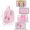 Super Mario Bros Princess Peach 10.6” Pink & White Checkered Mini Backpack - 4 of 4