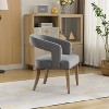 Gray 25.79" Wide Modern Barrel Open Back Upholstered Accent Chair with Weathered Solid Wood Legs - 4 of 4