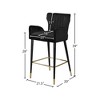 Meridian Furniture,Luxe Black Velvet Stool, Set of 2 - 4 of 4