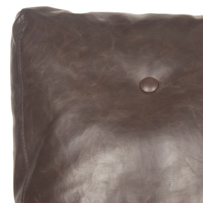 Antique Brown Faux Leather Lawson Accent Chair with Birch Wood Legs