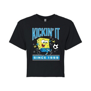 Women's - Spongebob Squarepants - Kickin It Since 1999 Cropped Graphic T-Shirt - 1 of 4