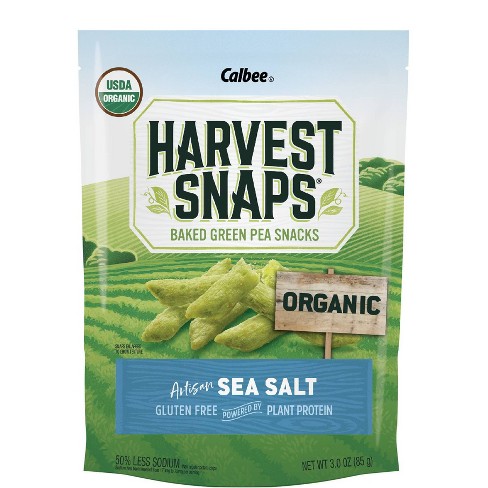 Harvest Snaps Organic Artisan Sea Salt Baked Green Pea Snacks - 3oz ...