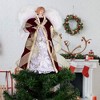 Northlight Angel with Lighted Candle Christmas Tree Topper - 14" - Burgundy and White - 2 of 4