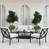 Martha Stewart 4pc Steel Patio Conversation Set with Loveseat, 2 Chairs, Coffee Table in Black - 2 of 4