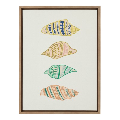 18" x 24" Sylvie Ocean Treasures Framed Wall Canvas by Alicia Schultz Gold - Kate & Laurel All Things Decor