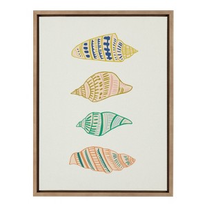 18" x 24" Sylvie Ocean Treasures Framed Wall Canvas by Alicia Schultz Gold - Kate & Laurel: Modern Nautical Decor, Vertical Display - 1 of 4