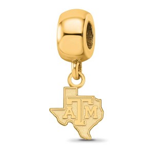 Black Bow Jewelry 14k Yellow Gold Plated Sterling Silver Texas A&M Aggies NCAA Bead Charm - 1 of 4
