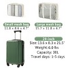 FURNIinspire Bag And Luggage Sets 20 Inch Luggage Set, Lightweight Checked Suitcase with 2 Mesh Bag Travel, Blackish Green, 8.3"*13.6"*21.5" - 3 of 4