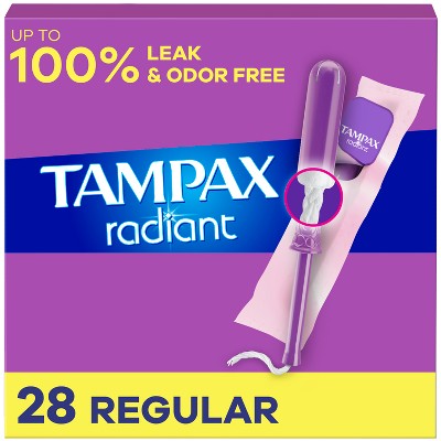 Tampax Radiant Tampons Regular Absorbency - Unscented