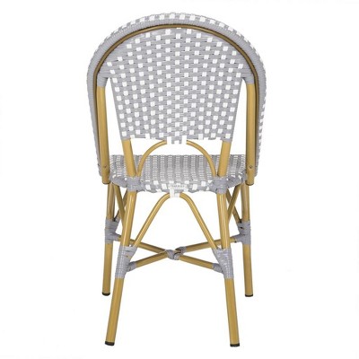 Salcha Gray and White Wicker Bistro Side Chair Set