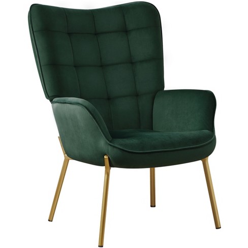 Emerald green discount high back chair