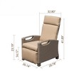 Fontoi Accent Chairs, Recliner Chair with Ratten Frame and Removable Cushion, Lounge Chair with Flip Table for Garden, Beige, 28.78"*41.89"*32.8" - 2 of 4