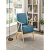 28.5"Blue Fabric Upholstered 1pc Accent Chair Cushion Back,Blue - 2 of 4