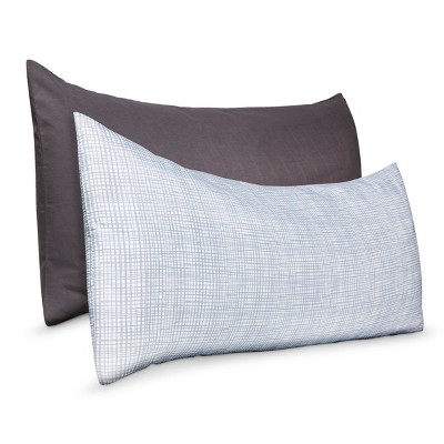 2pk Body Pillow Cover Gray Print Solid Room Essentials