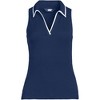 Lands' End Women's Drapey Rib Sleeveless Johnny Collar Polo Shirt - 3 of 3
