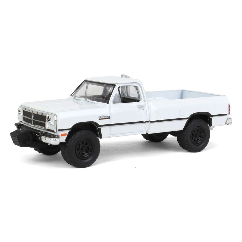 Greenlight Collectibles 1/64 1992 Dodge Ram 1st Generation White Pulling Truck Outback Toys Exclusive 51386-B, 1 of 6