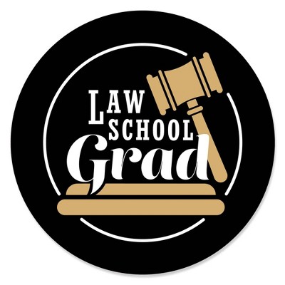 Big Dot of Happiness Law School Grad - Future Lawyer Graduation Party Circle Sticker Labels - 24 Count