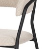 HomeRoots Light Gray and Black Upholstered Fabric And Metal Open Back Dining Arm Chair - 4 of 4