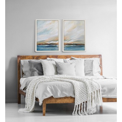 Sylvie Sunday Morning Coastal Landscape Canvas Art Set